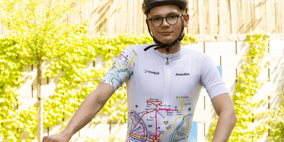 Újdonság: Egy autista tervező egyedi mezei a Tour de France térképével>