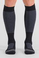 SPORTFUL Kerékpáros térd zokni - WARM WOOL LONG - fekete/szürke