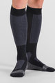 SPORTFUL Kerékpáros térd zokni - WARM WOOL LONG - fekete/szürke