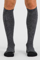 SPORTFUL Kerékpáros térd zokni - EXTRA WARM WOOL LONG - fekete/szürke