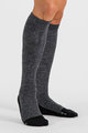 SPORTFUL Kerékpáros térd zokni - EXTRA WARM WOOL LONG - fekete/szürke