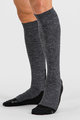 SPORTFUL Kerékpáros térd zokni - EXTRA WARM WOOL LONG - fekete/szürke