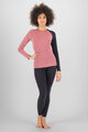KARPOS Hosszú ujjú kerékpáros póló - DINAMICO MERINO 130 W - rózsaszín/fekete