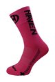 HAVEN Klasszikus kerékpáros zokni - LITE SILVER NEO LONG 2PAK - rózsaszín/fekete