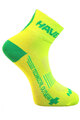 HAVEN Klasszikus kerékpáros zokni - LITE SILVER NEO 2PAK - sárga/zöld