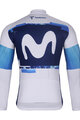 BONAVELO Hosszú ujjú kerékpáros mez - MOVISTAR 2025 WINTER  - fehér/kék