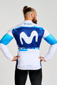 BONAVELO Hosszú ujjú kerékpáros mez - MOVISTAR 2025 WINTER  - fehér/kék
