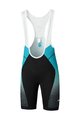 SHIMANO Rövid kerékpáros nadrág kantárral - TEAM - fekete/türkiz