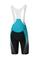 SHIMANO Rövid kerékpáros nadrág kantárral - TEAM - fekete/türkiz