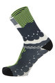 SANTINI Klasszikus kerékpáros zokni - OPTIC - fehér/világoszöld/szürke