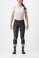 CASTELLI 3/4-es kerékpáros nadrág kantár nélkül - VELOCISSIMA THERMAL - fekete/világoszöld