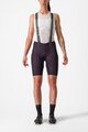 CASTELLI Rövid kerékpáros nadrág kantárral - FREE AERO RC W - lila
