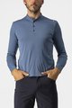CASTELLI Hosszú ujjú kerékpáros póló - TECH 2 HENLEY - kék