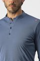 CASTELLI Hosszú ujjú kerékpáros póló - TECH 2 HENLEY - kék