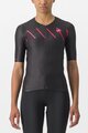 CASTELLI Rövid ujjú kerékpáros mez - FREE SPEED 2W RACE - fekete/rózsaszín