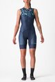CASTELLI Kerékpáros overall - FREE SANREMO W - kék/türkiz