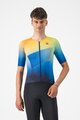 CASTELLI Rövid ujjú kerékpáros mez - FREE SPEED 3 RACE TOP - kék/sárga