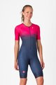CASTELLI Kerékpáros overall - CORE TRI W SUIT SHORT SLEEVE - kék/rózsaszín