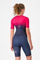 CASTELLI Kerékpáros overall - CORE TRI W SUIT SHORT SLEEVE - kék/rózsaszín