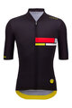 SANTINI Rövid ujjú kerékpáros mez - TDF MAILLOT JAUNE ALPE D'HUEZ - fekete/színes