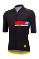 SANTINI Rövid ujjú kerékpáros mez - TDF MAILLOT JAUNE ALPE D'HUEZ - fekete/színes
