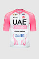 PISSEI Rövid ujjú kerékpáros mez - UAE TEAM EMIRATES REPLICA GIRO D'ITALIA 2024 - fehér/rózsaszín