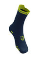 COMPRESSPORT Klasszikus kerékpáros zokni - PRO RACING V4.0 RUN HIGH - kék/sárga