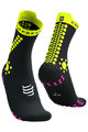 COMPRESSPORT Klasszikus kerékpáros zokni - PRO RACING V4.0 TRAIL - sárga/fekete