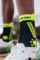 COMPRESSPORT Klasszikus kerékpáros zokni - PRO RACING V4.0 TRAIL - sárga/fekete