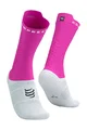 COMPRESSPORT Klasszikus kerékpáros zokni - PRO RACING V4.0 BIKE - fehér/rózsaszín