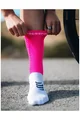 COMPRESSPORT Klasszikus kerékpáros zokni - PRO RACING V4.0 BIKE - fehér/rózsaszín