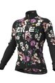 ALÉ Hosszú ujjú kerékpáros mez - FIORI LADY WINTER - fekete