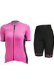 ALÉ Rövid kerékpáros mez rövidnadrággal - COLOR BLOCK LADY - rózsaszín/fekete