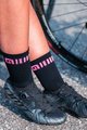 ALÉ Klasszikus kerékpáros zokni - LOGO Q-SKIN  - fekete/rózsaszín