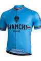 BIANCHI MILANO Rövid ujjú kerékpáros mez - NEW PRIDE - világoskék/fekete
