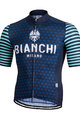 BIANCHI MILANO Rövid ujjú kerékpáros mez - DAVOLI - kék/türkiz