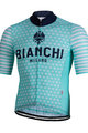 BIANCHI MILANO Rövid ujjú kerékpáros mez - DAVOLI - fehér/világoskék