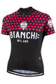 BIANCHI MILANO Rövid ujjú kerékpáros mez - CROSIA LADY - rózsaszín/fekete