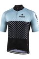 BIANCHI MILANO Rövid ujjú kerékpáros mez - QUIRRA - fekete/világoskék