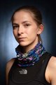 BUFF Kerékpáros nyakmelegítő - ECOSTRETCH FLOWERS - kék/rózsaszín/lila
