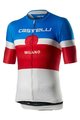 CASTELLI Rövid ujjú kerékpáros mez - MILANO - fehér/kék/piros