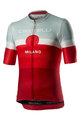 CASTELLI Rövid ujjú kerékpáros mez - MILANO - szürke/bordó/piros