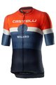 CASTELLI Rövid ujjú kerékpáros mez - MILANO - narancssárga/kék/fekete