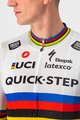 CASTELLI Rövid ujjú kerékpáros mez - QUICK-STEP 2022 COMPETIZIONE - szivárványos/fehér