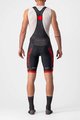 CASTELLI Rövid kerékpáros nadrág kantárral - COMPETIZIONE KIT - fekete/piros