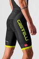 CASTELLI Rövid kerékpáros nadrág kantárral - COMPETIZIONE KIT - sárga/fekete