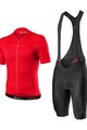CASTELLI Rövid kerékpáros mez rövidnadrággal - CLASSIFICA - piros/fekete