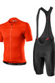 CASTELLI Rövid kerékpáros mez rövidnadrággal - CLASSIFICA - narancssárga/fekete
