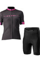 CASTELLI Rövid kerékpáros mez rövidnadrággal - GRADIENT LADY - fekete/rózsaszín