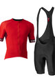 CASTELLI Rövid kerékpáros mez rövidnadrággal - ENTRATA VI - piros/fekete